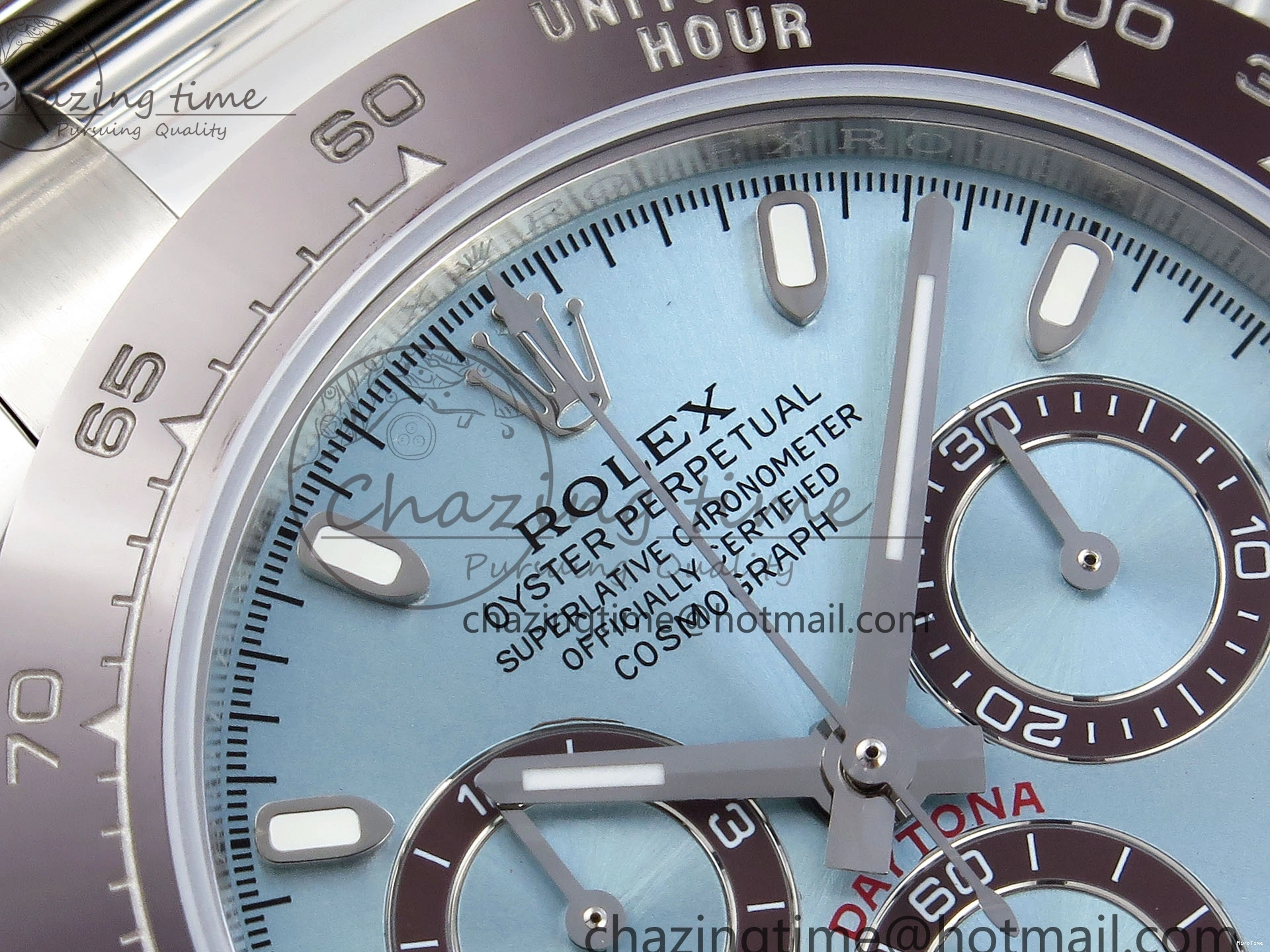 MiroTime 0307 TimelessDesign DAYTONA 116506 SS OMF BEST EDITION ICE BLUE DIAL ON SS BRACELET A7750 (SLIM MOVEMENT) 1811